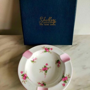 Shelley Ash Tray Shelley pin dish vintage trinket dish Bridal Rose pattern original box gift for her