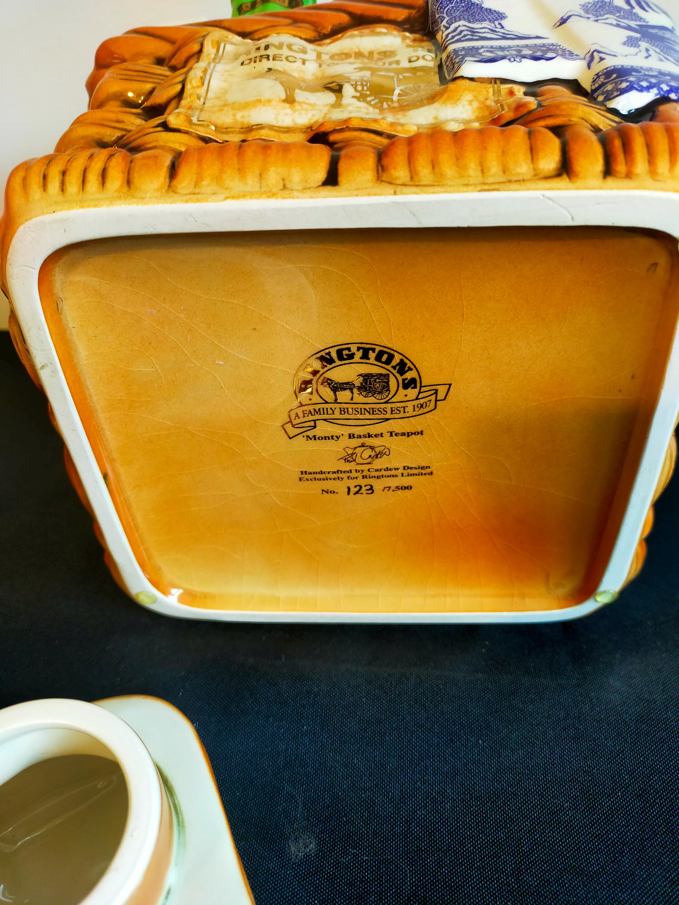 Paul Cardew Novelty Teapot Monty Basket Teapot Limited Edition