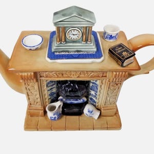 Paul Cardew entworfen für die königliche Doulton Novelty Vintage blaue Weide Teekanne