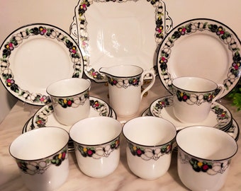 Shelley Honesty Trio-set, art nouveau-China