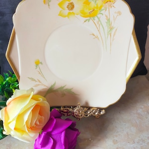 美品 Shelley ワイルドフラワー ピンクトリム ケーキプレート シェリー ヴィンテージ シェリー ケーキプレート：ワイルドフラワー柄