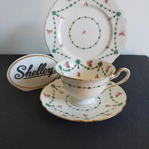 Wileman Foley teacup trio in Gainsborough shape dated 1907 Vintage teacup gift for her pattern no 1930