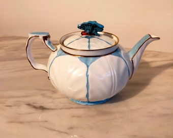 Aynsley Butterfly Handle Harlequin Teapot In the rare blue colour