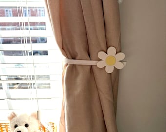 Flower Curtain Tieback Holdback | Baby Child Nursery Themed Room Bedroom Decor Daisy Floral