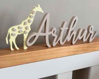 Personalised Giraffe Name Sign | Safari Jungle Nursery Decor