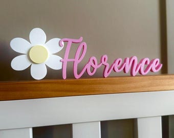 Personalised Daisy/Flower Name Sign Shelf | Baby Child Nursery Themed Room Bedroom Decor