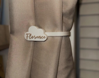 Personalised Cloud Curtain Tieback Holdback | Baby Child Nursery Themed Room Bedroom Decor
