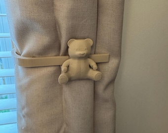 Teddy Bear Curtain Tieback Holdback | Nursery Themed Decor