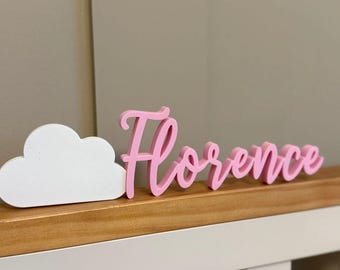 Personalised Cloud Name Sign Shelf | Baby Child Nursery Themed Room Bedroom Decor