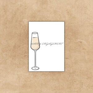 Carta di fidanzamento felice, fidanzamento, carta semplice, carta di fidanzamento champagne