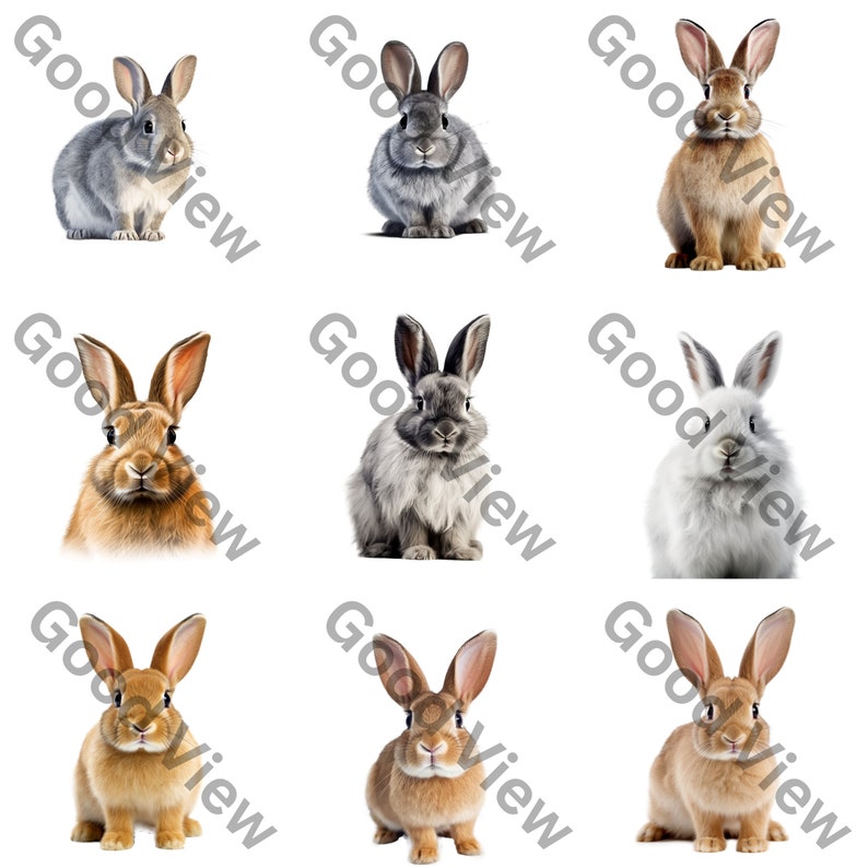 50 Realistic Beautiful Colorful Bunnies and Baby Bunnies Etsy
