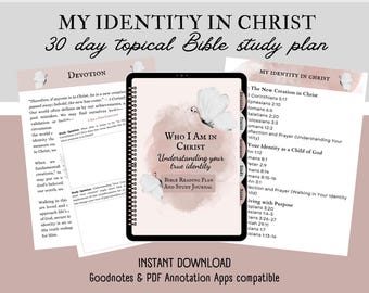 Étude biblique sur l'identité en Christ, journal imprimable de 30 jours (téléchargement PDF)