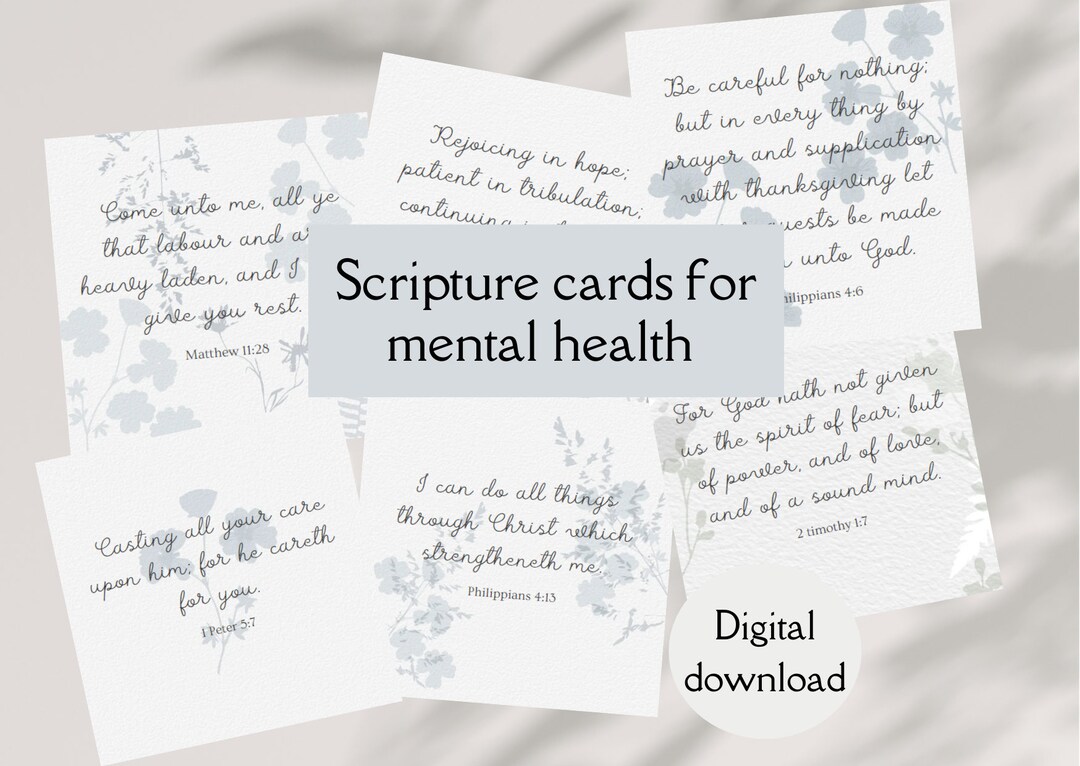 20 KJV Scripture Cards for Mental Health Digital Download - Etsy UK