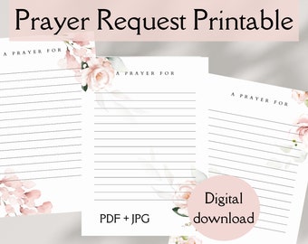 Digital Floral Prayer Cards, Pink Prayer Request Printable, Blank Prayer Request A4, Floral Prayer Notes For Women, Christian Gifts For Mom