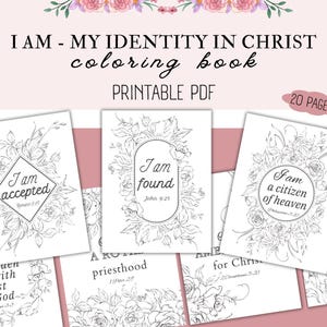 My Identity In Christ Coloring Pages, Bible Verse Coloring Book, Bible Memory Coloring Pages, Christian Coloring Pages
