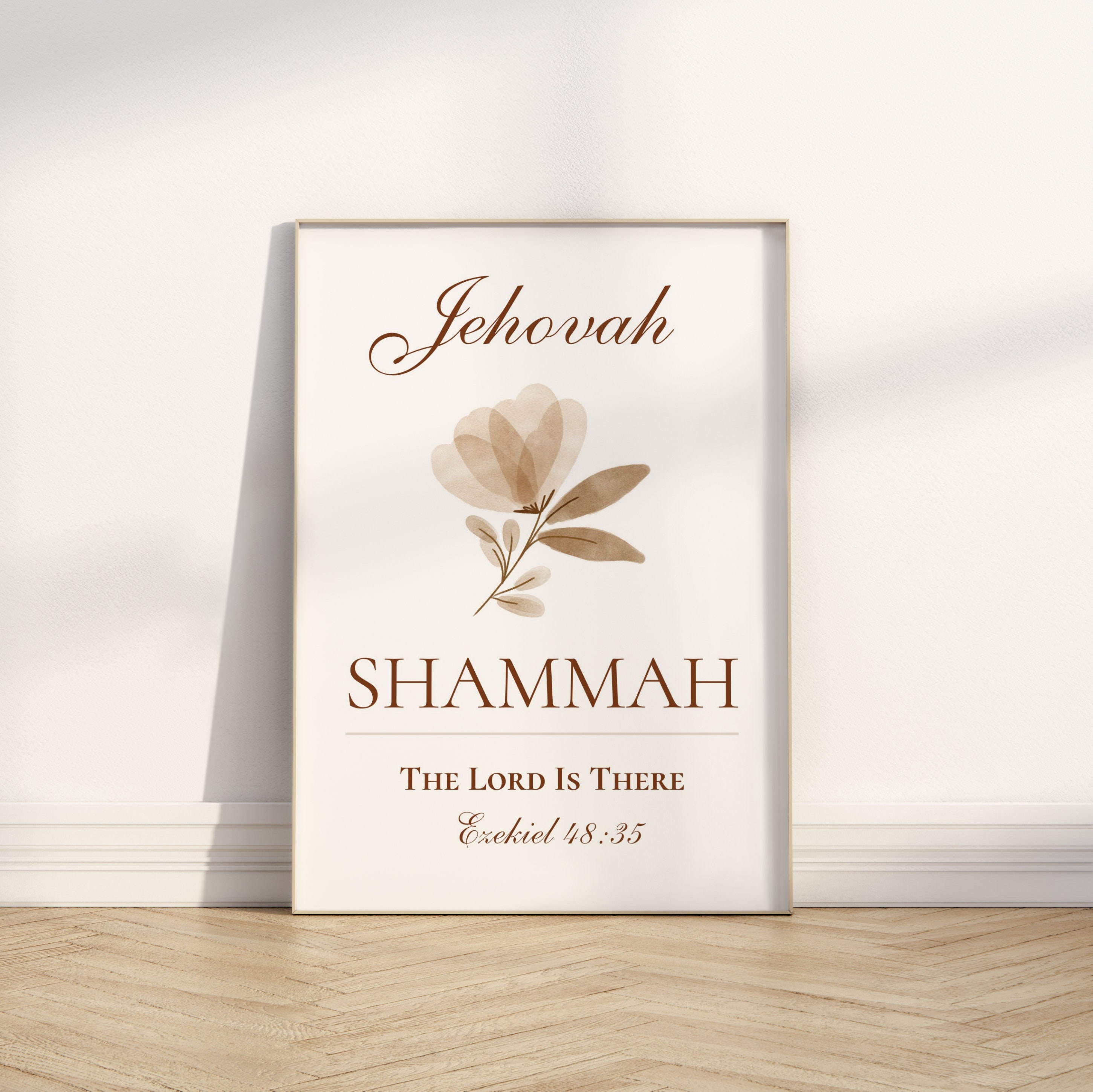 Jehovah Shammah Printable, Hebrew Names of God, the Lord is There, Christian Scripture Wall Art ...