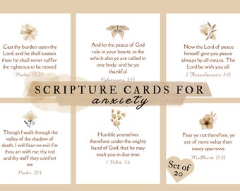 Anxiety Scripture Cards, Bible Verse Cards Printable, Prayer Cards, Anxiety Relief Gift, Prayer Cards, Fear And Worry