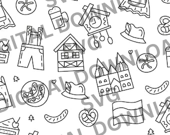 Oktoberfest Coloring Pages - 2 Pages - PDF - Digital Download