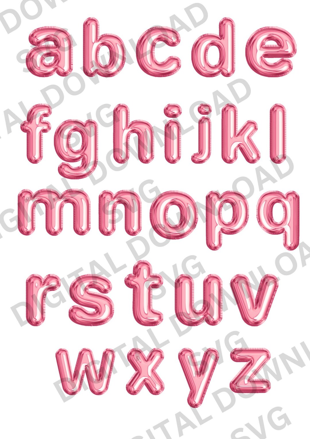Pink Balloon Letters Lower Case Letters A-z SVG - Etsy