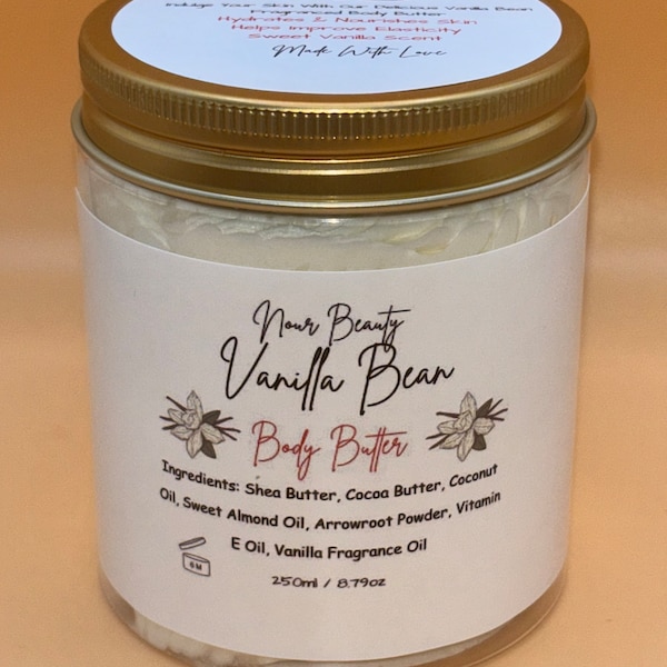 Vanilla Bean Whipped Body Butter 250ml Jar