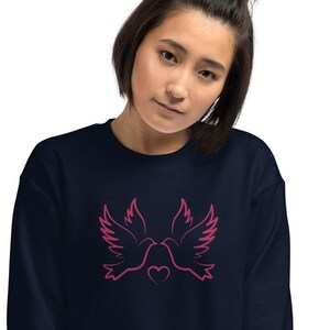 Gestickte Liebe Vögel unisex Sweatshirt