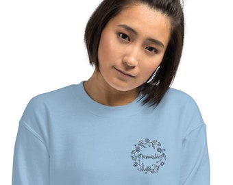 Embroidered floral Namaste unisex sweatshirt