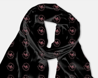 Pink Om pashmina scarf, yoga scarf, shawl, gift for her, yoga gift, Buddhist Zen scarf, boho hippie scarf