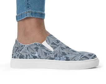 William Morris Jasmine print women’s slip-on canvas shoes, stylish and comfortable slip-on sneakers, colorful shoes , floral slip on shoes