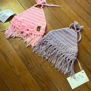 Handmade crochet baby halter top