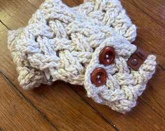 Handmade Crochet Celtic Weave Bootcuffs