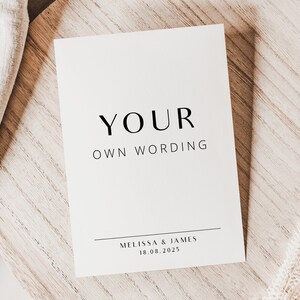 Modern Custom Sign Template, Your Own Wording Sign, Download and Print at Home, Minimalist and Simple Wedding or Party Table Decor, PDT005