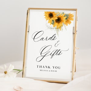Modèle de signe de cartes et de cadeaux de tournesol, signe de cadeau de mariage d’automne, signe de cadeau de fête rustique jaune, signe d’événement de cartes d’automne, PDT003