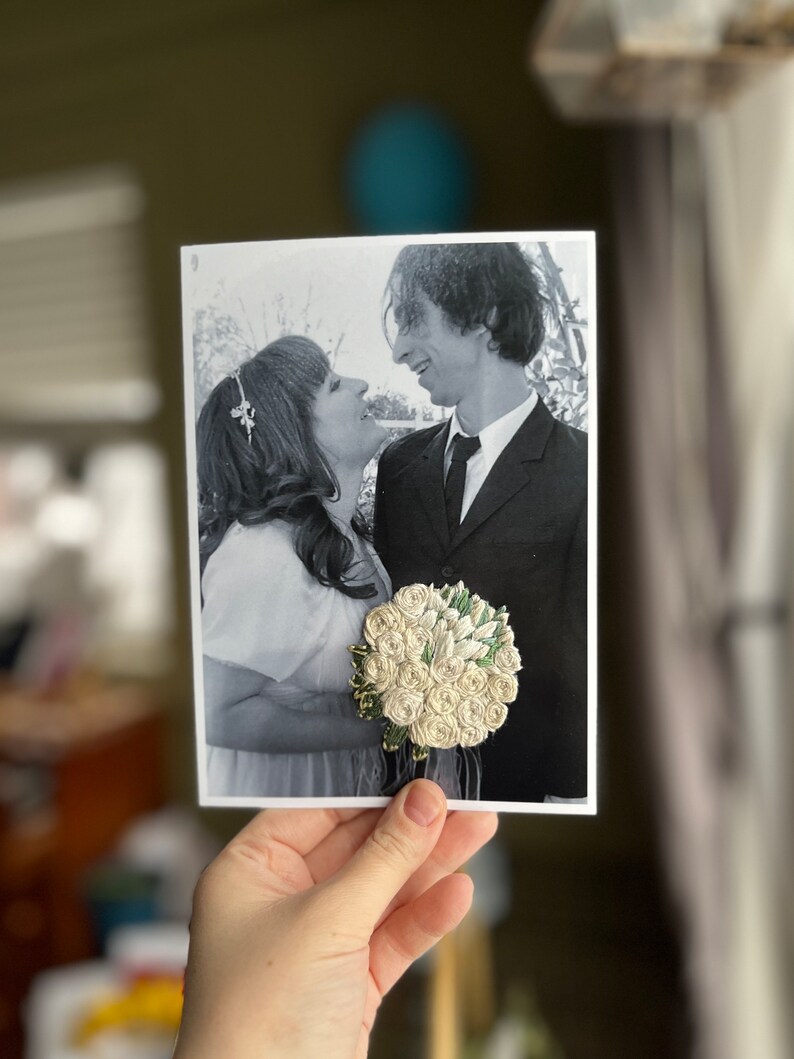 Gesticktes Foto-kundenspezifisches Geschenk für Hochzeit / Jahrestag Bild 10