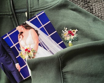 Kundenspezifischer Hochzeitsblumenstrauß gestickter Hut oder Sweatshirt-Geschenk