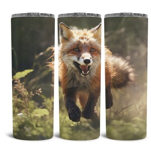 Running Red Fox Tumbler Wrap | 20 Oz Skinny Straight Sublimation PNG ...