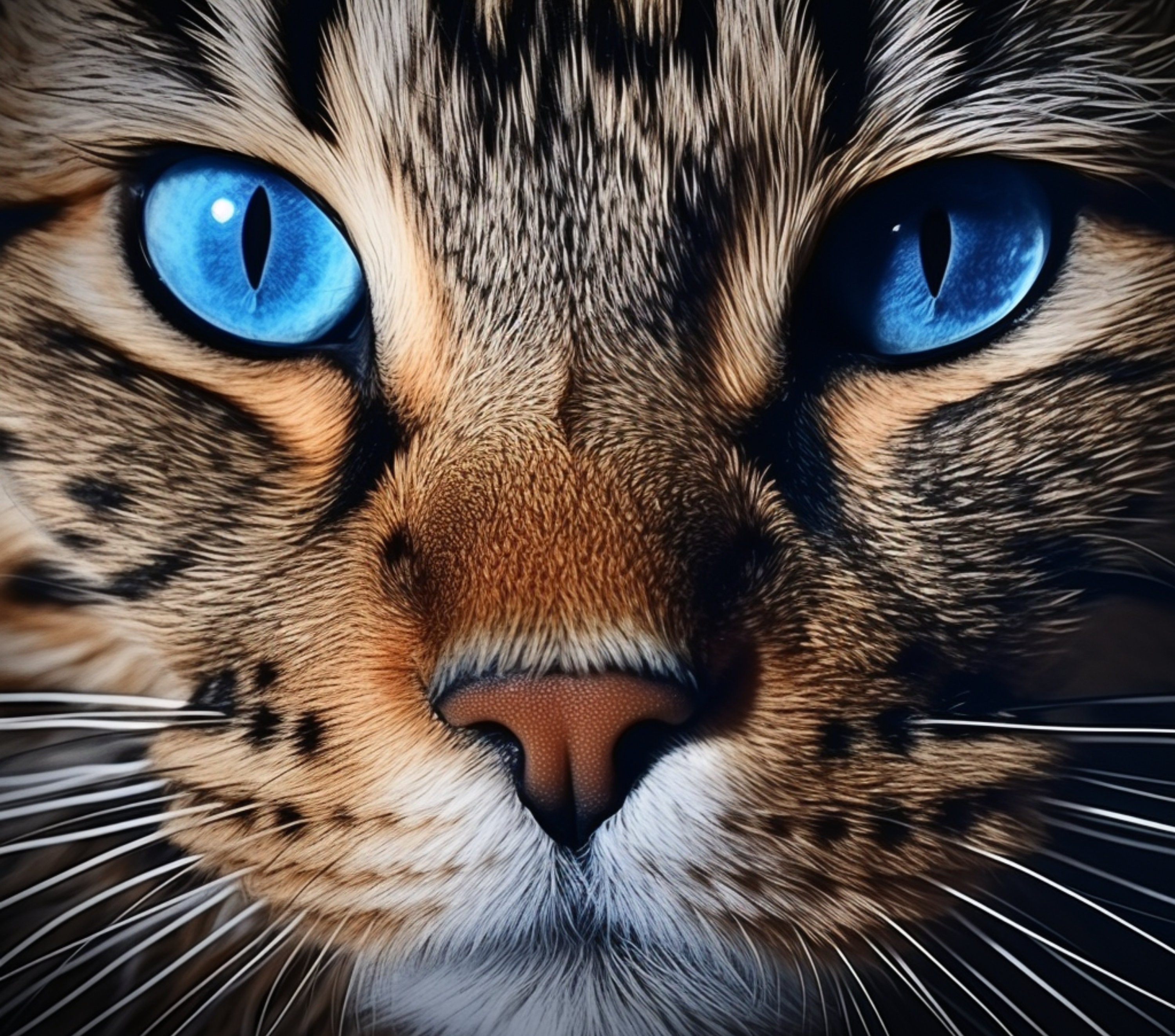 Tabby Cat Face Close Up Beautiful Blue Eyes - 3D Sublimation 20 oz Skinny Straight Tumbler Wrap - 300 DPI PNG Commercial Use - Whiskers