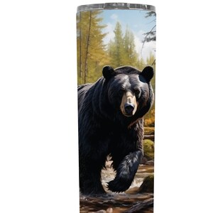 Beautiful Black Bear Walking Through the Forest 3D Sublimation 20 Oz ...