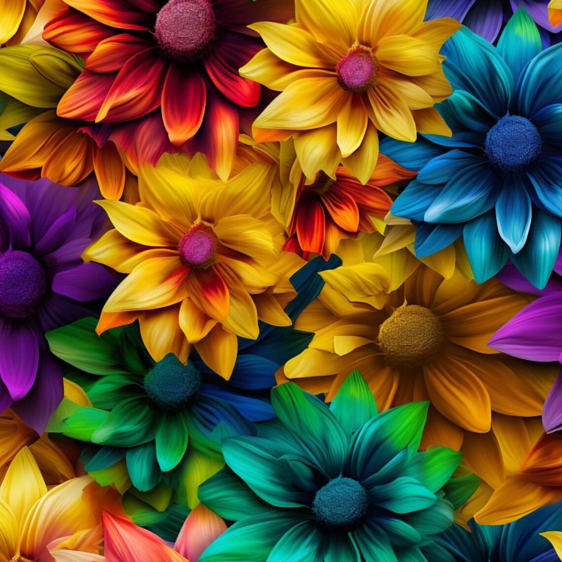 Psychedelic Hippy Tie Dye Sunflowers Pattern - 3D Sublimation 20 Oz ...