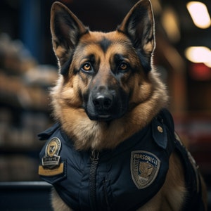 Polis K-9 hund redo för tjänstgöring - 3D-sublimering 20 oz smal rak tumblerwrap - 300 DPI PNG kommersiellt bruk - schäferporträtt