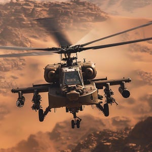Väggkonsttryck med AH-64 Apache helikopter | Affisch för amerikansk arméflyg | Militär helikopterdekor | Utskrivbar digital nedladdning