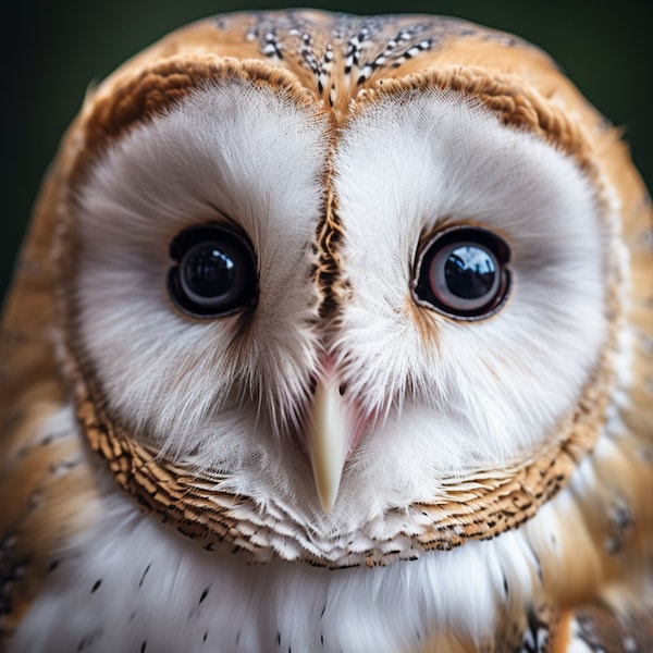 Barn Owl Face Close Up Portrait - 3D Sublimation 20 oz Skinny Straight Tumbler Wrap - 300 DPI PNG Commercial Use - Night Predator Print
