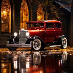 Classic Copper Colored 1930 Ford - 3D Sublimation 20 oz Skinny Straight Tumbler Wrap - 300 DPI PNG Commercial Use - Vintage Car Lover Gift