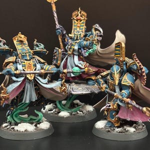 X3 Exalted Sorcerers - Figurines Warhammer 40K - Plastique - Thousand Sons - Occasion