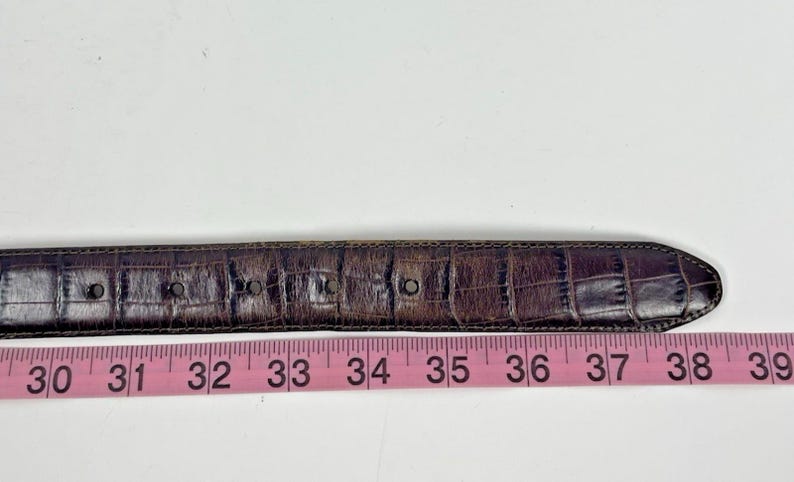 Vintage Brighton Belt Brown Croc Embossed Leather Size 34 Gift for Her image 15