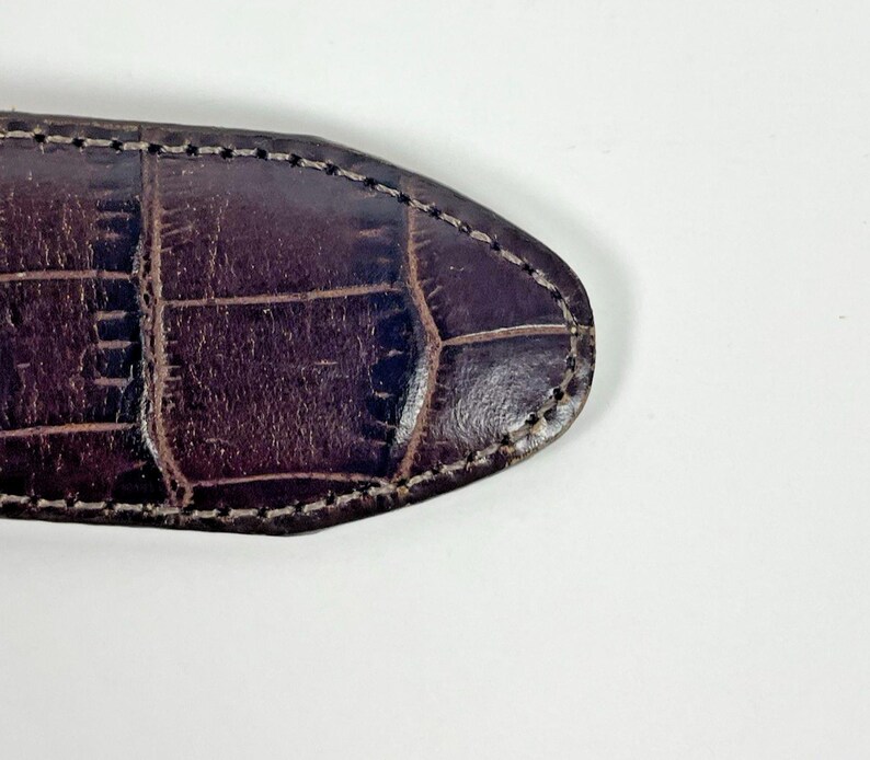 Vintage Brighton Belt Brown Croc Embossed Leather Size 34 Gift for Her image 16