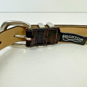Vintage Brighton Belt Brown Croc Embossed Leather Size 34 Gift for Her image 8