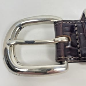 Vintage Brighton Belt Brown Croc Embossed Leather Size 34 Gift for Her image 6