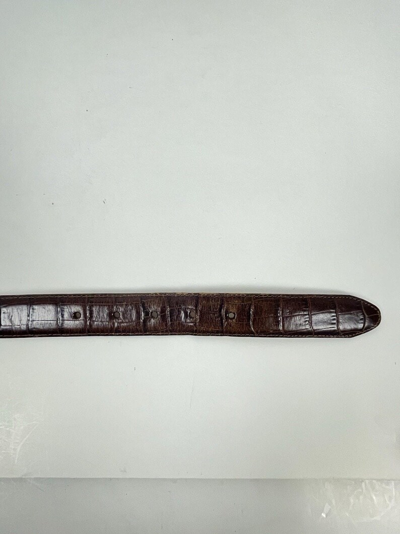 Vintage Brighton Belt Brown Croc Embossed Leather Size 34 Gift for Her image 17