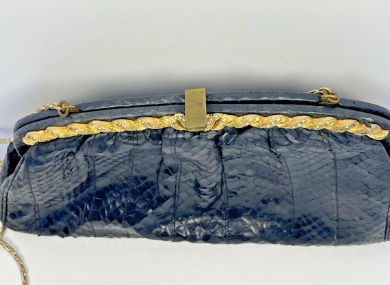 Neiman Marcus Morris Moskowitz Python Rhinestone … - image 9