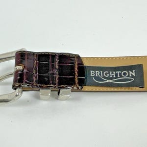 Vintage Brighton Belt Brown Croc Embossed Leather Size 34 Gift for Her image 9